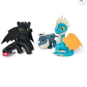 TOOTHLESS NADDER GRONCKLE  DEADLY Lot 3 Deluxe How to Train Your Dragon Plush 8"